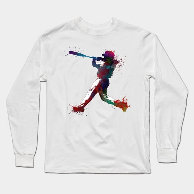 Baseball player #baseball #sport Long Sleeve T-Shirt by JBJart